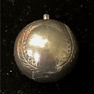 Sterling Silver Vintage 1940s/50s Baseball  or Softball Charm or Pendant
